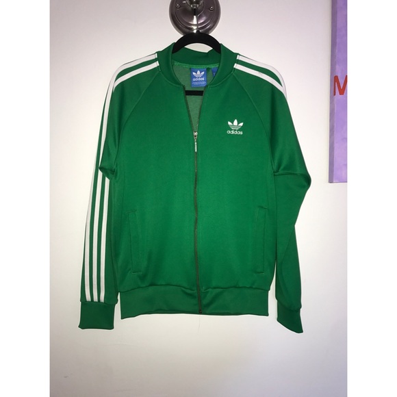 mens green adidas track jacket